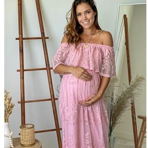 Beautiful pink maternity dress